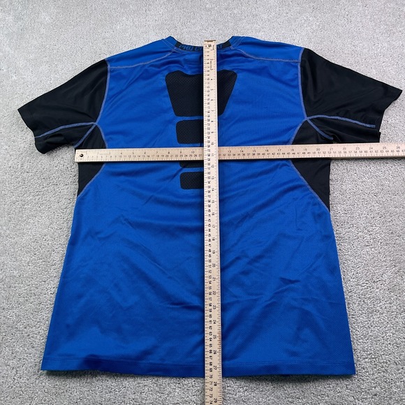 Nike Pro Combat Shirt Mens XL Blue Fitted Short Sleeve Performance Dri Fit - Picture 10 of 13